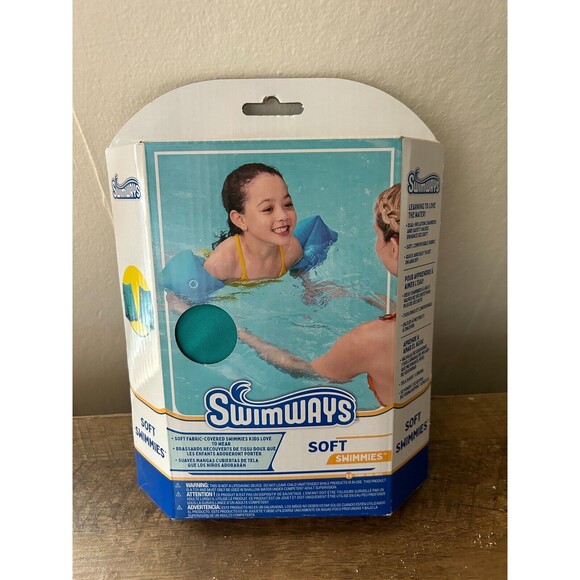 SwimWays Soft Swimmies Teal Swim Arm Floats Floaties Soft Fabric Ages 3-5 - NIB - Picture 1 of 3